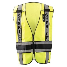 OccuNomix Sheriff Public Safety LUX-PS-DOR Yellow XL Polyester Mesh High-Visibility Vest