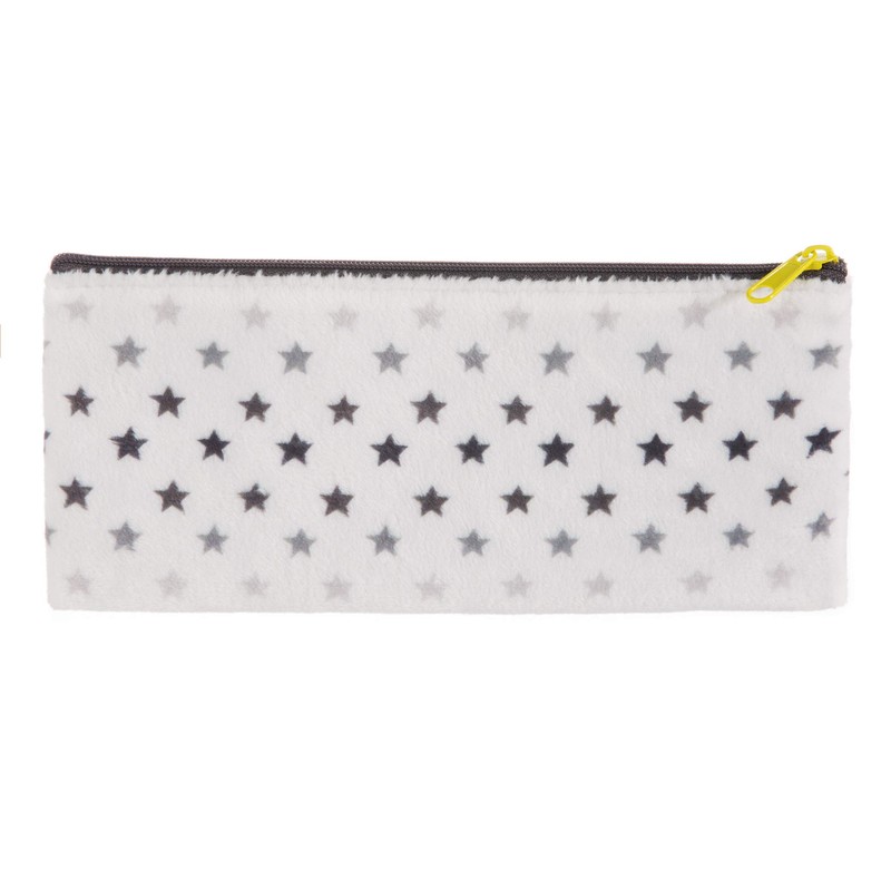 Nici 40728 Smiley pencil case in yellow with stars, plush,