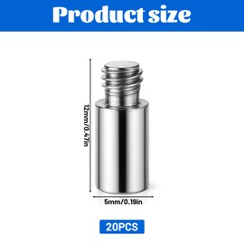 20PCS Scrapbook Extension Posts Album Accessories Extension Post Replacement for Binding Extending Post-bound Refillable Photo Album Scrapbook Screws Craft Diy Refill Pages (12 mm/ 0.47 Inch)
