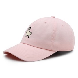 JPAK Alpaca Premium Dad Hat Embroidered Cotton Baseball Cap Peru Peruvian Light Pink