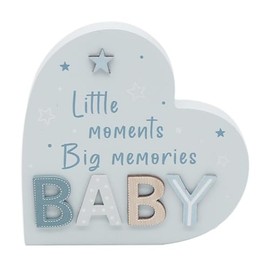 Lesser & Pavey Love & Affection Baby Heart Wooden Plaque Blue For Home Decor & Gift | Wooden and Acrylic Plaques For Home and Office | Ideal Signs & Plaque Birthday Gifts For Women & Men