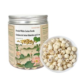 Peeled white lotus seeds 8.82 oz（250g）Dessert soup and porridge ingredients 去芯磨皮白莲子8.82盎司（250g）