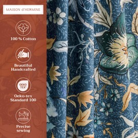 Maison d' Hermine Kitchen Curtains Sets for Windows 100% Cotton Set of Kitchen Curtains Valances for Home [2 Tiers (28"X36") and 1 Valance (56"X18")] Farmhouse, Cafe (Luxury Loft-Dark Teal)