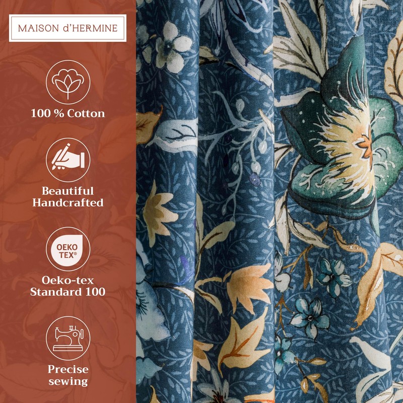 Maison d' Hermine Kitchen Curtains Sets for Windows 100% Cotton