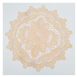 TINWIN Placemat Round Lace Placemats Doily Lace Place Doilies Embroidered Lace Flower Mat Vase Cup-4(11”3pcs)