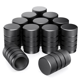 FlyCoco 12-Pack Black Tire Valve Caps with Plastic Lining Corrosion Resistant Anti-Leak Overlay Car Dust-Proof Fetal Covers Universal Air for Protecting Cars, Trucks, Motorcycles, Suvs and Bicycles