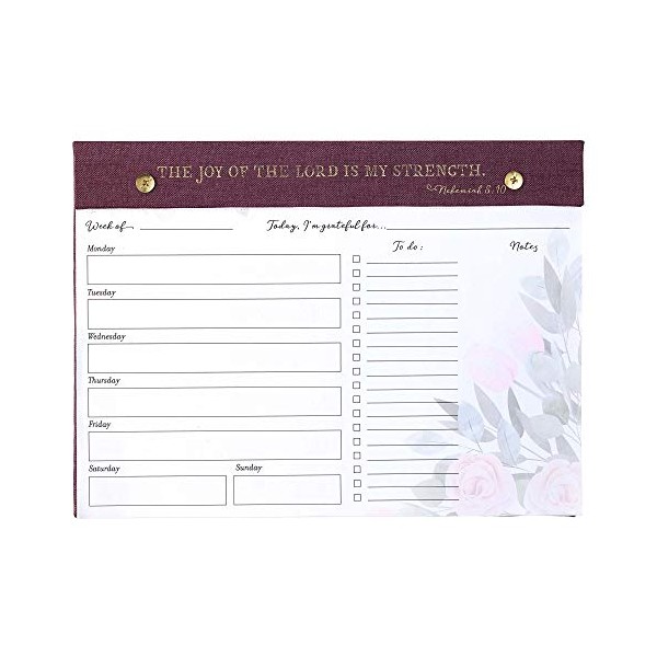 Christian Art Gifts Undated Weekly Desktop Planner, Joy of the