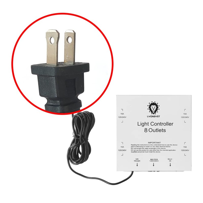 LYONSYST 8 Outlets Relay Controller With Trigger Cord for Indoor