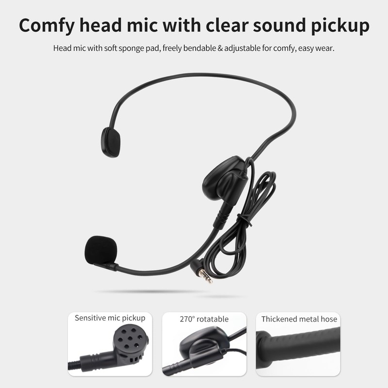 DESHUN Voice Amplifier,Portable Microphone and Speaker,Suitable for Teachers, Tour Guides,