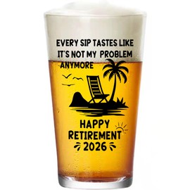 CASUVEA Funny Retirement Gifts For Men 2026, Retirement 2026 Beer Glass, Coworker Leaving, Goodbye Gift, Retirement Gift For Dad, Grandpa, Coworkers, Friends