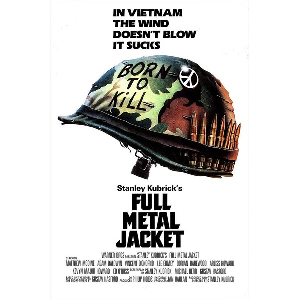 KUBRICK'S full metal JACKET movie poster VIETNAM war matthew MODINE 24X36 (reproduction, not an original)