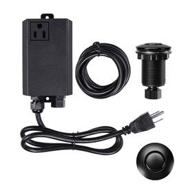Garbage Disposal Air Switch Kit Single Outlet Sink Top Waste Disposal Short Stainless Steel Black On/Off Air Button Food and Waste Disposals Part by Etoolcity