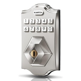 KANFOX KS3 Keyless Entry Door Lock Deadbolt with Keypad,Smart Locks for Front Door with 2 Keys,Electronic Door Locks Deadbolt,Auto Lock,Easy Installation,Satin Nickel