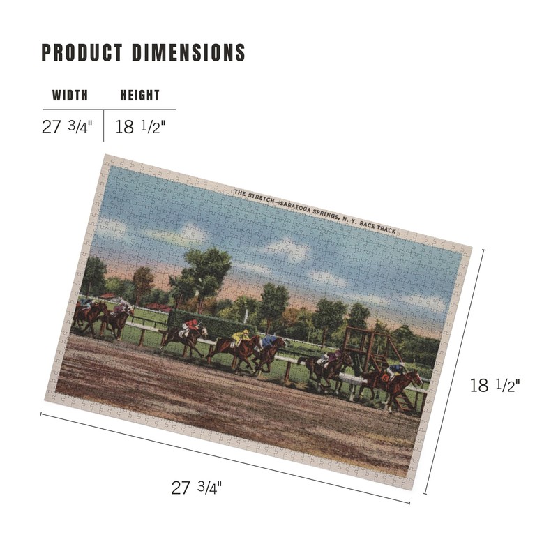 Lantern Press 1000 Piece Jigsaw Puzzle, Saratoga Springs, NY, Horse