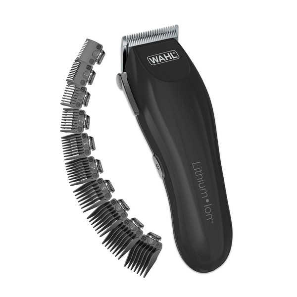 Wahl Clipper Lithium-Ion Cordless Haircutting Kit - Rechargeable Grooming and Trimming Kit with 12 Guide Combs for Haircutting and Large Beard Trimming - Model 79608