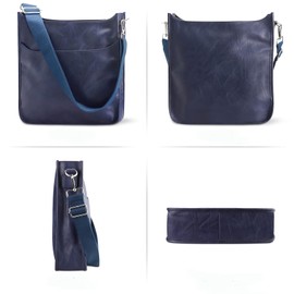 Kitatu Women's Shoulder Bag, Crossbody Bag, Tote Bag, Large Capacity, Lightweight, A4 Size, 2-Way, Waterproof, For Work or School, Synthetic Leather, Simple, Plain, Adjustable Length, Unisex, navy