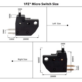 1PZ MC1-S01 Interruptores de Luz de freno Lado Izquierdo y Derecho Reemplazo de Yamaha Honda Kawasaki Suzuki Ciclomotor Scooter Motocicleta ATV Dirt Pit Bike