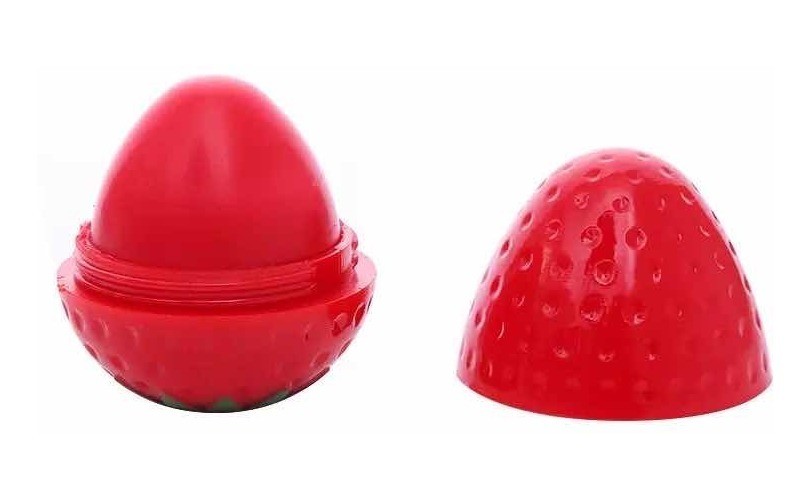 Caja 24pzs Bálsamo Hidratante De Fresa Rojo Kawaii Mayoreo