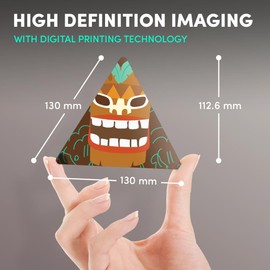 1 x Triangle Coaster - Hawaiian Tiki Mask Icon Cork Backed MDF Glossy Tea Coffee Accessory #60471