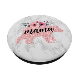 Light Pink Mama Bear Vintage Floral Flower Nana White Marble