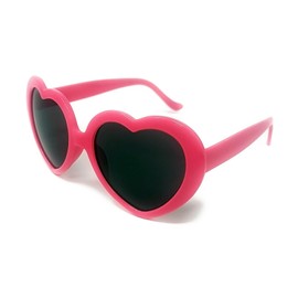 WS UK Adults Heart Shape Sunglasses with UV400 Protection (Hot Pink)