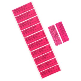 RLSYM 100Pcs Tamper Evident Security Labels 1x3 inch Red No Transfer No Damage to Protected Item Tamper Proof Stickers Safety Torn up Invalid Seals Tape (Red)