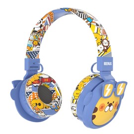 YLFASHION Cute Cartoon Kids Headphones - Wireless Wireless Headset, Foldable Design, Child-Friendly Hearing Protection Mode. Supports Bluetooth/TF Card/AUX Cable/FM Radio for Children & Students