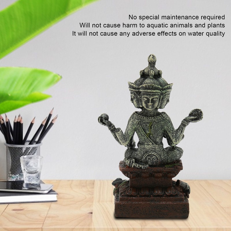 Aquarium Buddha Statue Decoration Resin Aquascaping Fish Tank Meditating Buddha