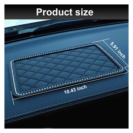 DUSCOKE Bling Car Dashboard Anti-Slip Mat, Rhinestone Auto Dash Phone Hold Sticky Pad, 10.43'' × 5.91'' Vehicle Strong Gripping Mat for Keychains, Sun Glasses and Electronic Devices (Diamond)