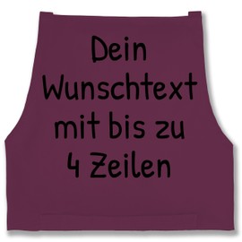 Geschenk mit Namen personalisiert by Shirtracer - Apron - Design Your Own Print - Desired Print Text Name, 5 aubergine