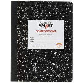 School Smart Hard Cover Ruled Composition Book, 60 Sheets, 9-3/4 x 7-1/2 Inches
