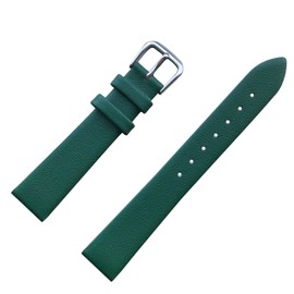MZBUTIQ 12 mm Dark Green Women's Genuine Leather Replacement Bands Staps Ultra-thin Pin Grain