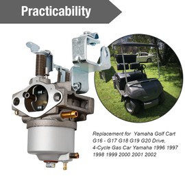 Carb Carburetor Replacement for Yamaha Golf Cart Drive G16 G17 G18 G19 G20 4-Cycle Gas Car 1996 1997 1998 1999 2000 2001 2002 JN6-13567-00 JN3-14101-00 JN6-14101-10 JN6-14101-14 17557 17555 Carb