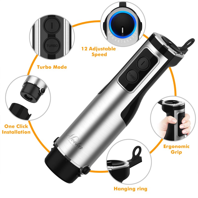 Mooka 1100W 5IN1 Immersion Blender Electric Handheld Blend