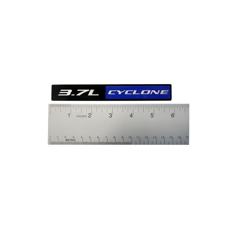 Yates Performance V6 3.7L Cyclone Black & Blue Aluminum Emblem