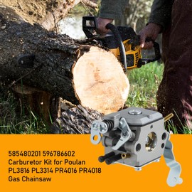Huztl 585480201 Carburetor Kit for Poulan PL3816 PL3314 McCulloch CS42S Gas Chainsaw Parts