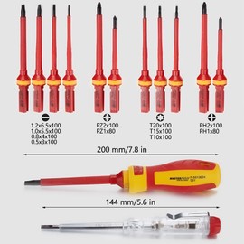 13 Piece Electrician Tool Set Screwdriver Set, Insulation Electric Tool VDE Screwdriver Set, Magnetic Screwdriver Set, Electrician Electrician Screwdriver