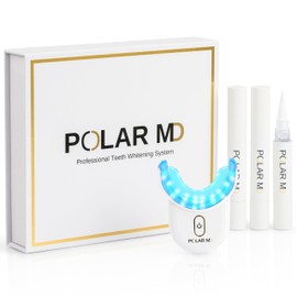 Polar MD Teeth Whitening Kit, Professional Teeth Whitener Gel Pens, 1YR. Supply, Compare to Whitening Strips. Powerful 32 LED Wireless Activating Light.