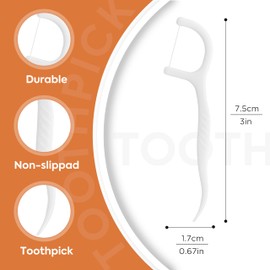 Metgoods Micro Dental Floss Picks, Easy Grip Handle Floss Sticks, Travel Floss Toothpicks Storage with Sure-Zip Seal, 100 Count (1)