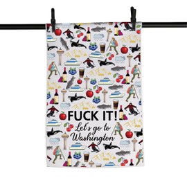 MNIGIU Washington Travel Gift Washington Kitchen Dish Towel Washington Tea Towel Washington Housewarming Gift (Washington Towel)