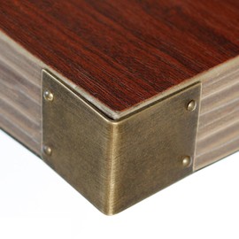 4Pcs Brass Corner Protectors 90 Degree Right Angle Brackets Corner Braces for Box Cabinet Table Chair, 60 x 60mm, Bronze