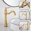 360° Swivel Antique Brass Bathroom Vessel Sink Faucet Single Handle