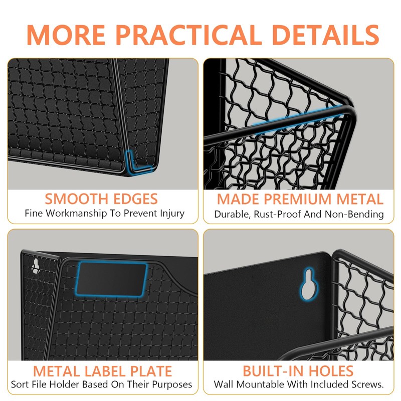 MFTEK Magnetic File Holder, 2 Pockets Magnetic File Folder Holder