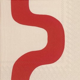 IHR Ideal Home Range Party Napkins Marimekko Disposable 3-Ply Paper Lunch Napkin Pack, 6.5" x 6.5", Seireeni (Red), 20-Count