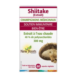 New Roots Shiitake Medicinal Mushrooms - 60 Capsules - Mushrooms Fresh Shiitake Mushroom Extract - Immune Support Supplement - Antioxidants Supplement for Men and Women - Shiitake Mushrooms Capsules