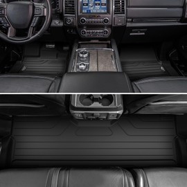 GORWARE Floor Mats for Ford F150 2015-2024/2022-2024 F-150 Lightning SuperCrew Cab,All Weather Car Floor Mats,TPE Automotive Floor Mats,Custom Fit Floor Liners with 1st and 2nd Row Car Floormats