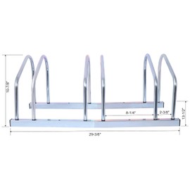 Donext Floor Bike Rack, Bike Parking Stand for up to 3 Bicycles, Outdoor Bicycles Rack for Yard & Garage Storage, Stable & Secure Bicycle Stand Up to 28", Holding Plates & Custom Spacing, Silver