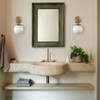 Pathson Hardwired Wall Sconce with White Globe, Brass Bathroom Vanity
