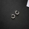 Silver Plated Small Hoop Earrings for Men Black Small Hoop