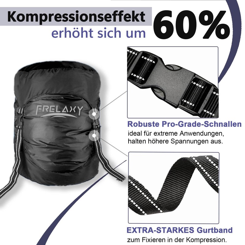 Frelaxy Compression Sack, 60% More Storage Space! 11L/18L/30L/43L/49L Waterproof &